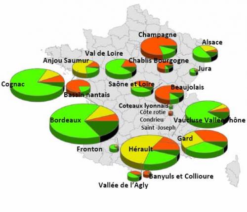 Herbicides dans les régions de France